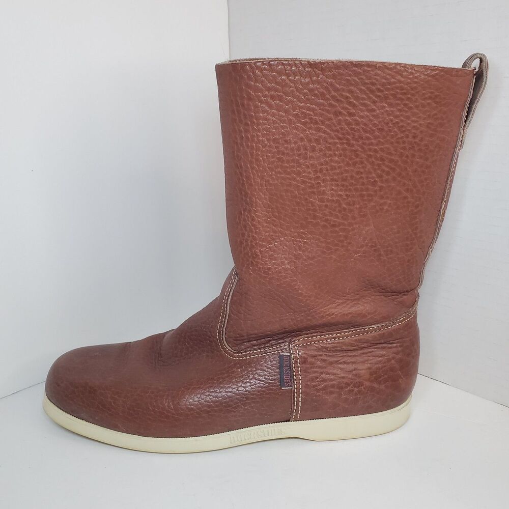 Rare Sebago Docksides Mens Brown Leather Pull-on Boot Made in USA US Sz 9M